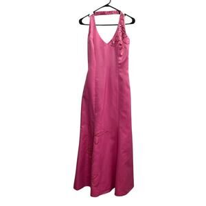 Barbiecore‎ Pink Sequin Gown Masquerade Y2K Lace-Up Size 11/12